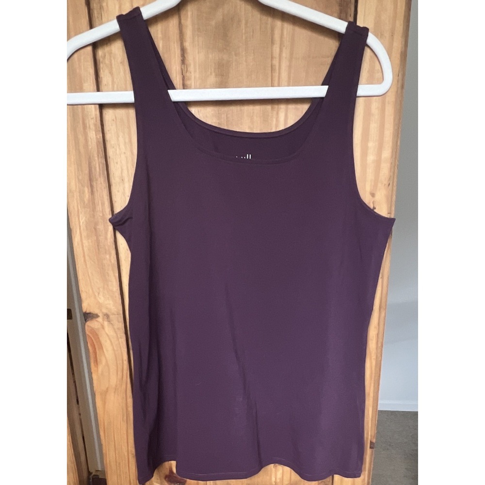 J.Jill Women's Perfect Tank Top Purple Size L Scoop Neck Sleeveless Stretch Knit